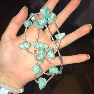 turquoise & heishi necklace + birds fetish heishi
